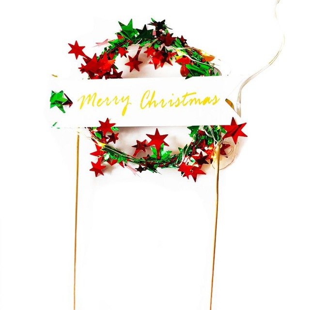 Christmas Wreath Heart Cake Topper