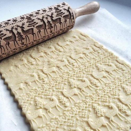 Christmas Embossing Rolling Pin - joybasis