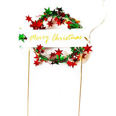 Christmas Wreath Heart Cake Topper - joybasis