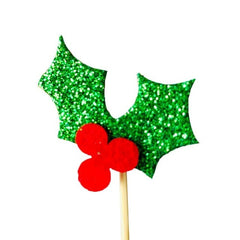 Christmas Wreath Heart Cake Topper - joybasis